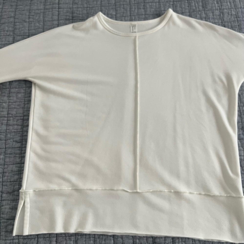 SPANX Cream/White Seam-Front Tunic Top